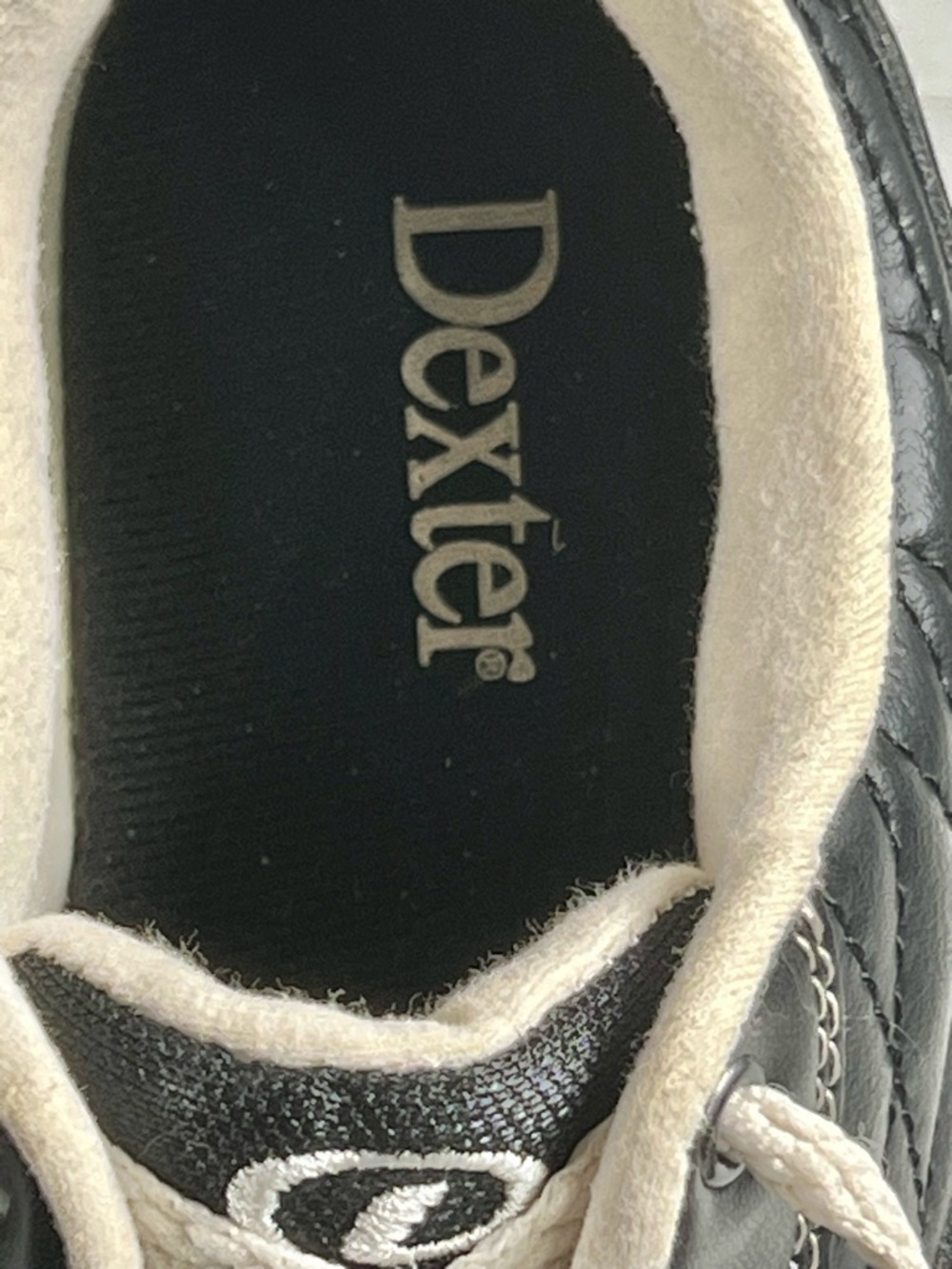 Dexter Turbo 2 Black Beige Lace- up Slide-Rite Bowling Shoes Men 10 D - Picture 8 of 11